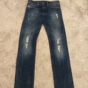 Diesel Dark Blue Distressed Men's Jeans